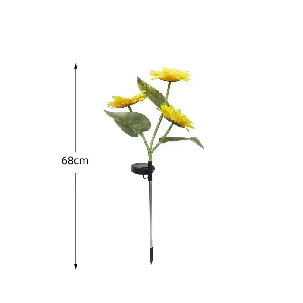 Solar Powered LED Sunflower Garden Light Set - Realistic Outdoor Illumination for Yard, Lawn, Patio, and Porch - Waterproof IP65, Energy Efficient, Durable Plastic with All Weather Protection - Available in Sets of 2, 4, or 6