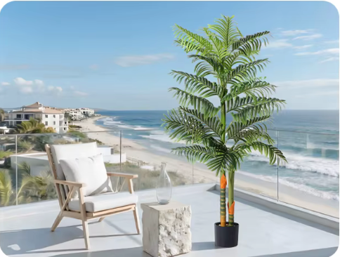 NOVAROOT Artificial 6Ft Tall Palm Tree with Lights Home Garden Decor Fake Faux