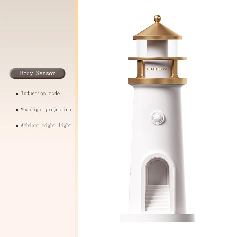Moon Lamp Projection Lighthouse Lamps Night Light Remote Control Bluetooth Music Motion Sensor Ambient Lights Xmas Birthday Gift